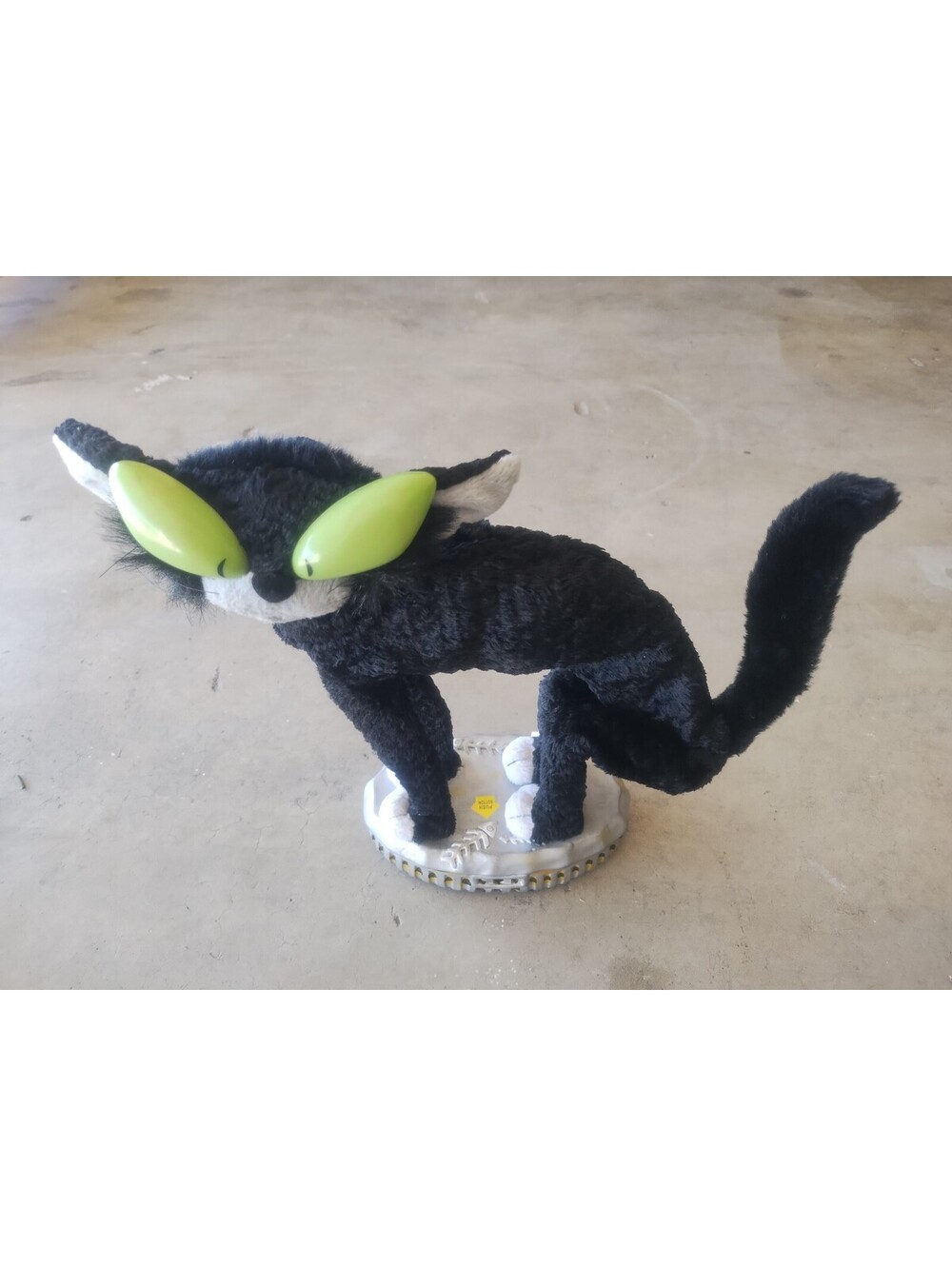 Vintage Gemmy Fraidy Alley Animated Black Cat Halloween Singing Light Up